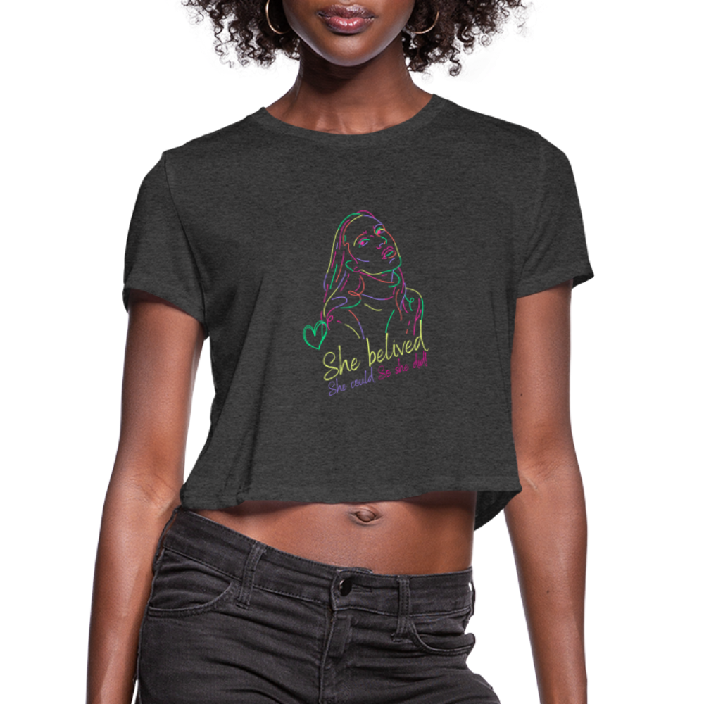 Women's Cropped T-Shirt - deep heather