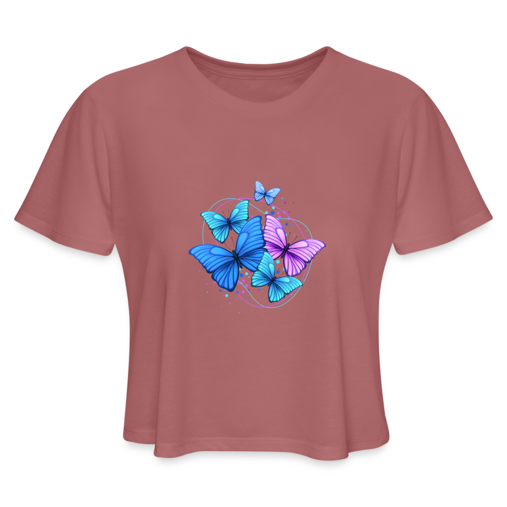 Women's Cropped T-Shirt - mauve