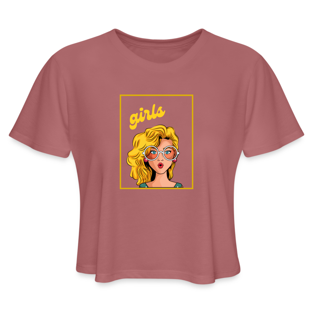 Women's Cropped T-Shirt - mauve